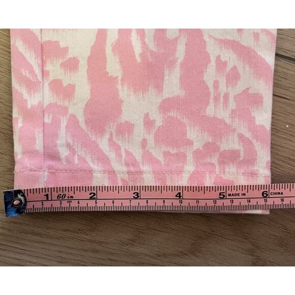 Elliott Lauren Pink And White Leopard Print Cropped Stretch Jeans Size 2 - Picture 15 of 15